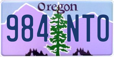OR license plate 984NTO