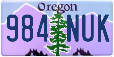 OR license plate 984NUK