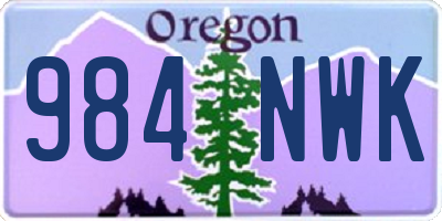 OR license plate 984NWK