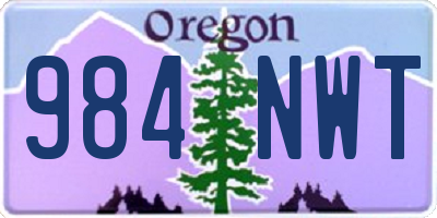 OR license plate 984NWT