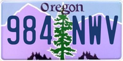 OR license plate 984NWV