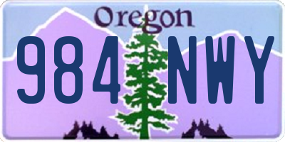 OR license plate 984NWY