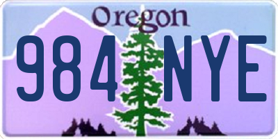 OR license plate 984NYE