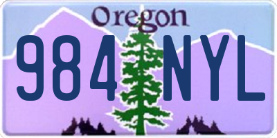 OR license plate 984NYL