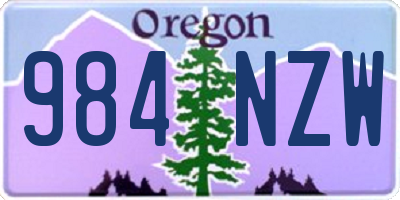 OR license plate 984NZW