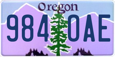 OR license plate 984OAE