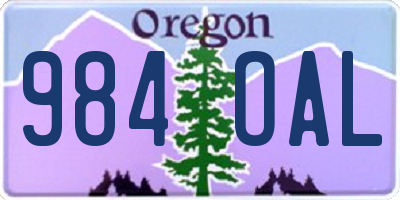 OR license plate 984OAL