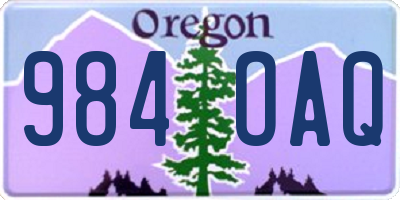 OR license plate 984OAQ