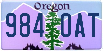 OR license plate 984OAT