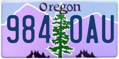 OR license plate 984OAU