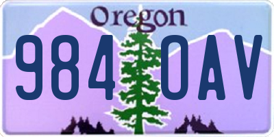 OR license plate 984OAV