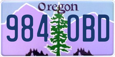 OR license plate 984OBD