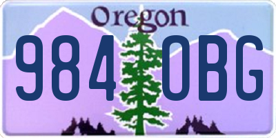 OR license plate 984OBG