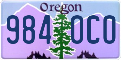 OR license plate 984OCO