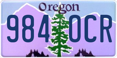 OR license plate 984OCR