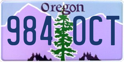 OR license plate 984OCT