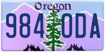 OR license plate 984ODA