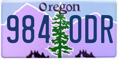 OR license plate 984ODR
