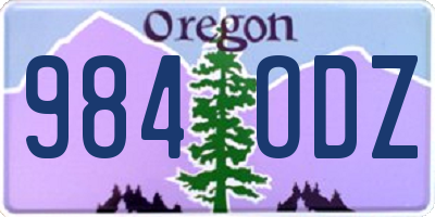 OR license plate 984ODZ