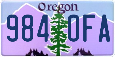 OR license plate 984OFA