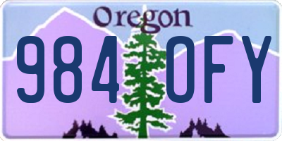 OR license plate 984OFY