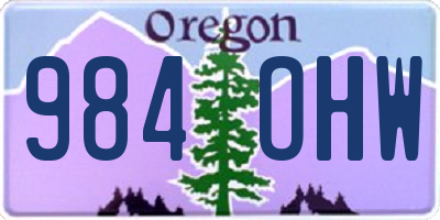 OR license plate 984OHW