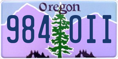 OR license plate 984OII