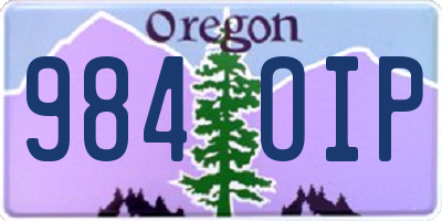 OR license plate 984OIP