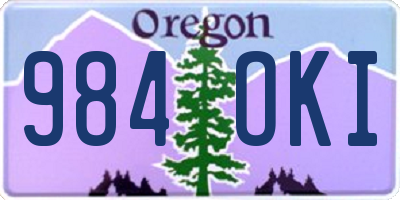 OR license plate 984OKI