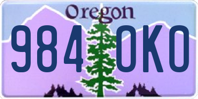 OR license plate 984OKO