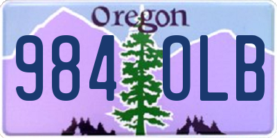 OR license plate 984OLB