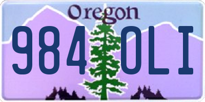 OR license plate 984OLI