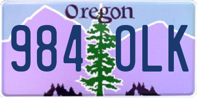 OR license plate 984OLK