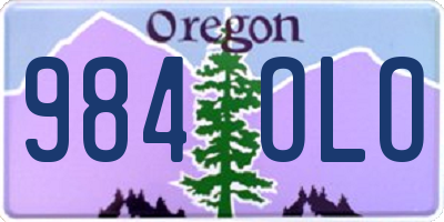 OR license plate 984OLO