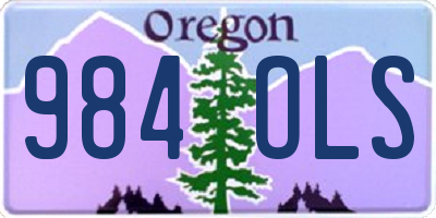 OR license plate 984OLS