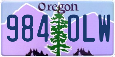 OR license plate 984OLW
