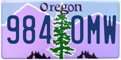 OR license plate 984OMW