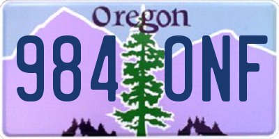 OR license plate 984ONF