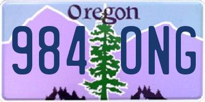 OR license plate 984ONG