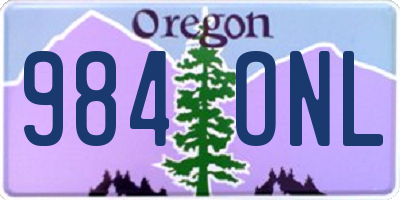 OR license plate 984ONL
