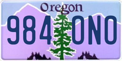 OR license plate 984ONO