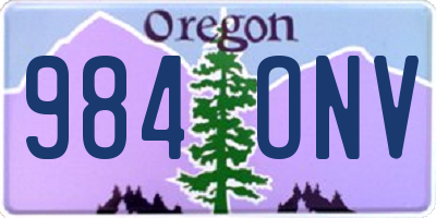 OR license plate 984ONV