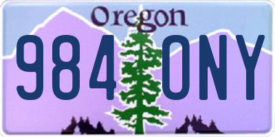 OR license plate 984ONY