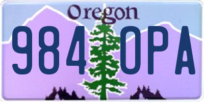 OR license plate 984OPA
