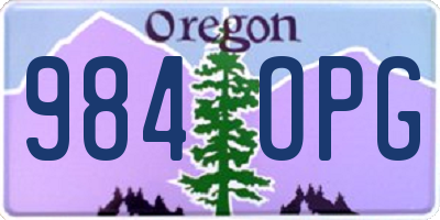 OR license plate 984OPG