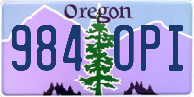 OR license plate 984OPI