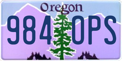 OR license plate 984OPS