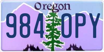 OR license plate 984OPY