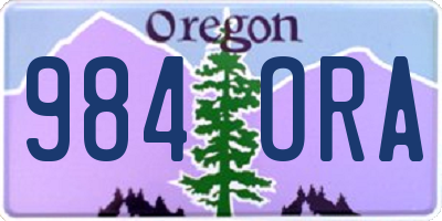 OR license plate 984ORA
