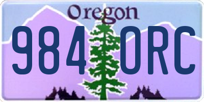 OR license plate 984ORC